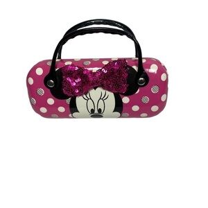 KID’S Sunglasses Case. Pink Bow. White Polka Dots